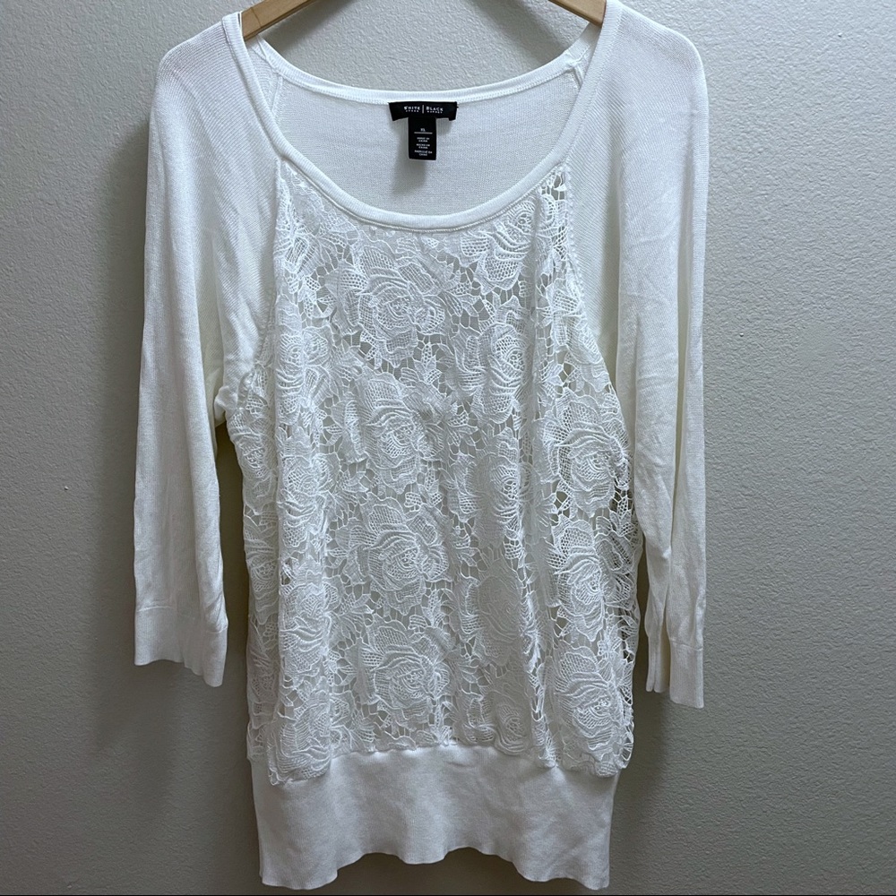 White House Black Market XL Lace Pullover Sweater